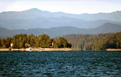 Lake Keowee with Mountains